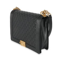 Chanel Black Quilted Calfskin Large Boy Bag