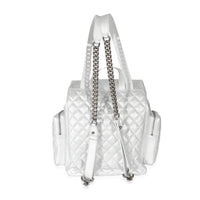 Chanel 16S Silver Grained Calfskin Casual Rock Backpack