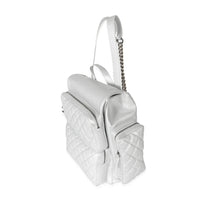 Chanel 16S Silver Grained Calfskin Casual Rock Backpack