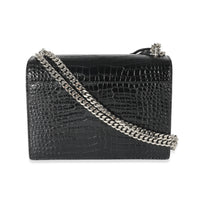 Saint Laurent Black Crocodile Embossed Medium Monogram Sunset