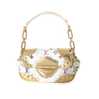 Louis Vuitton White Multicolor Monogram Canvas Gold Marilyn