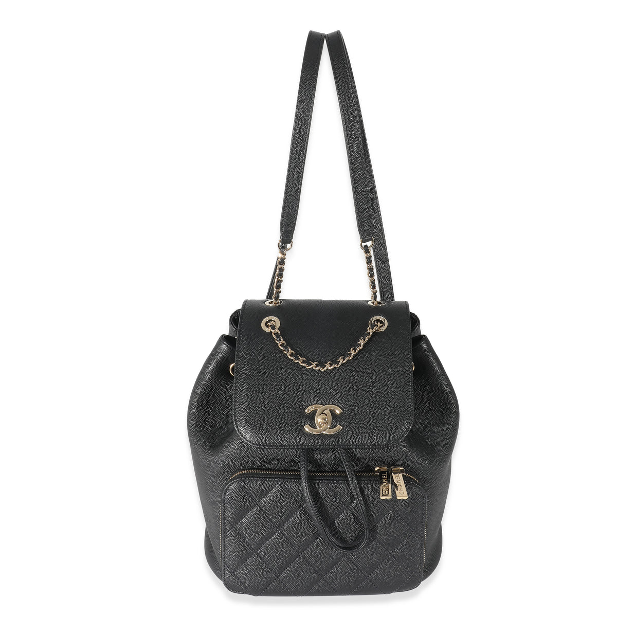 Chanel 18S Black Quilted Caviar Business Affinity Backpack
