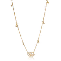 Gucci GG Running Diamond Necklace in 18k Yellow Gold 0.22 CTW