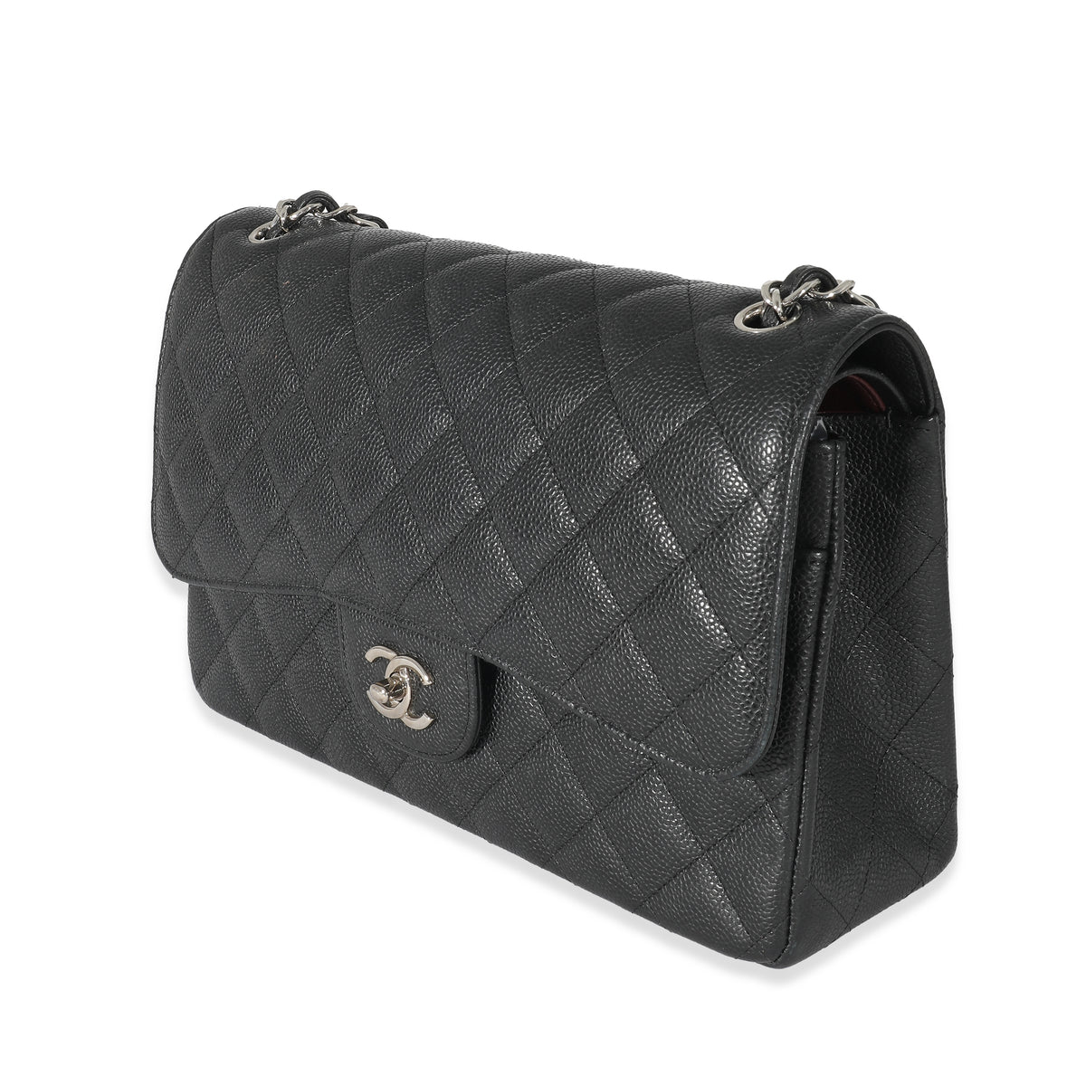 Chanel Black Quilted Caviar Jumbo Double Flap Bag, myGemma, FR