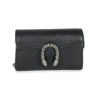 Gucci Black Leather Super Mini Dionysus Bag