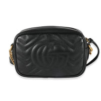 Gucci Black Matelassé Leather Mini GG Marmont Shoulder Bag