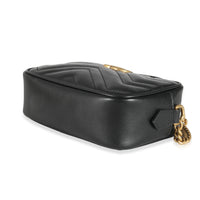 Gucci Black Matelassé Leather Mini GG Marmont Shoulder Bag