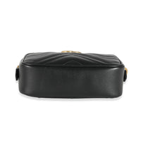 Gucci Black Matelassé Leather Mini GG Marmont Shoulder Bag