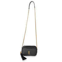 Saint Laurent Black Grain De Poudre Mini Lou Camera Bag