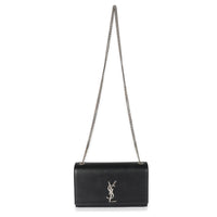 Saint Laurent Black Grain De Poudre Medium Kate Chain Bag