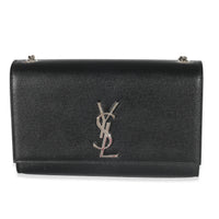 Saint Laurent Black Grain De Poudre Medium Kate Chain Bag