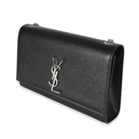 Saint Laurent Black Grain De Poudre Medium Kate Chain Bag