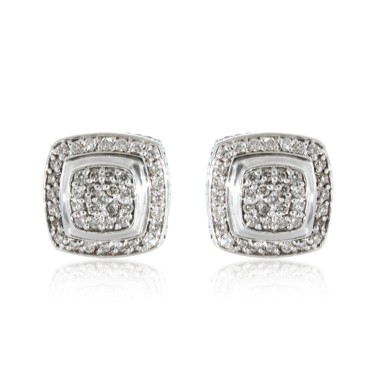 David Yurman Albion Pave Diamond Earrings in Sterling Silver 0.50 CTW