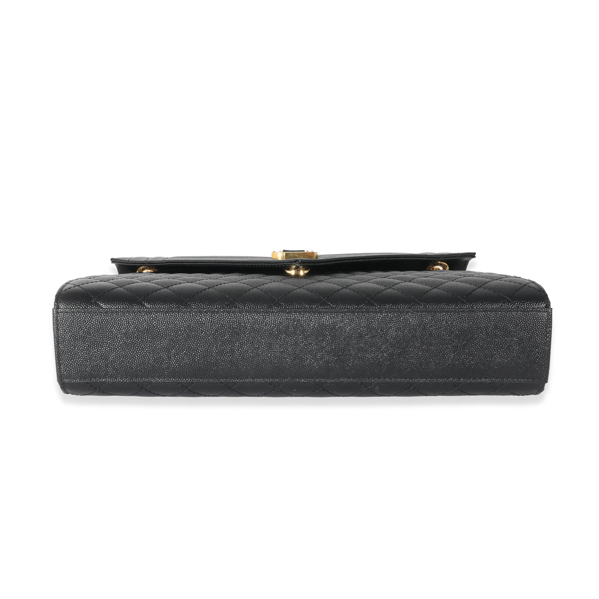 Saint Laurent Black Grain De Poudre Mix Matelassé Large Envelope Flap Bag