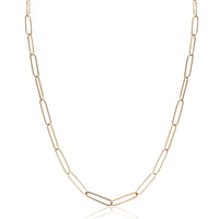 Paperclip Chain Necklace in 14K Yellow Gold