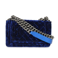 Chanel Royal Blue Velvet Small Boy Bag