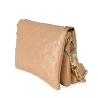 Louis Vuitton Camel Monogram Embossed Puffy Lambskin Coussin PM