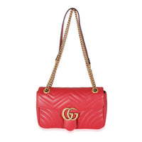 Gucci Red Matelasse Small Marmont Shoulder Bag