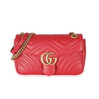 Gucci Red Matelasse Small Marmont Shoulder Bag