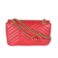 Gucci Red Matelasse Small Marmont Shoulder Bag