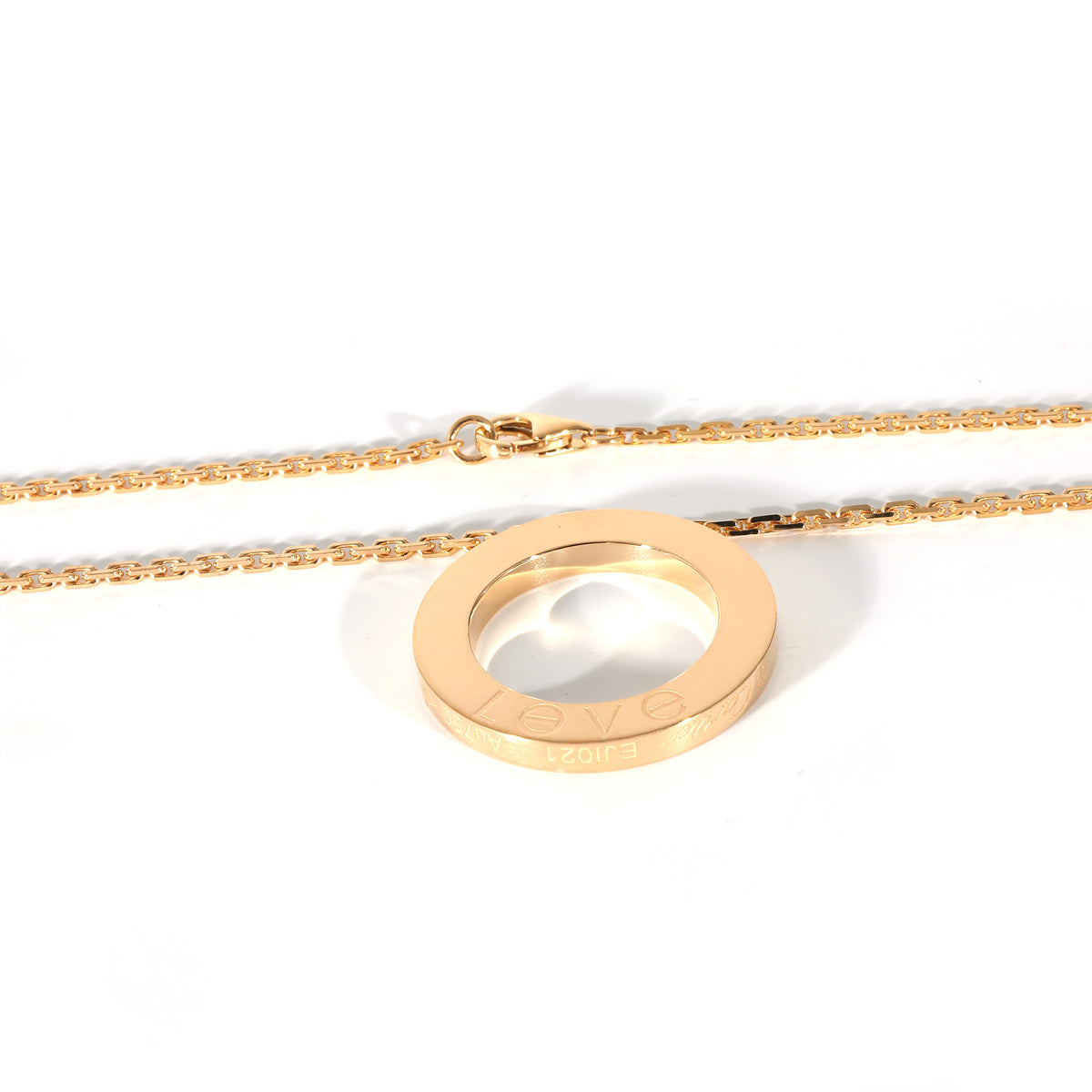 Cartier Love Circle Necklace in 18k Yellow Gold 0.08 CTW