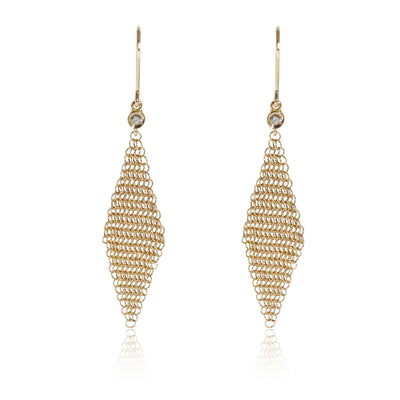 Tiffany & Co. Elsa Peretti Mesh Earring in 18k Yellow Gold 0.06 CTW