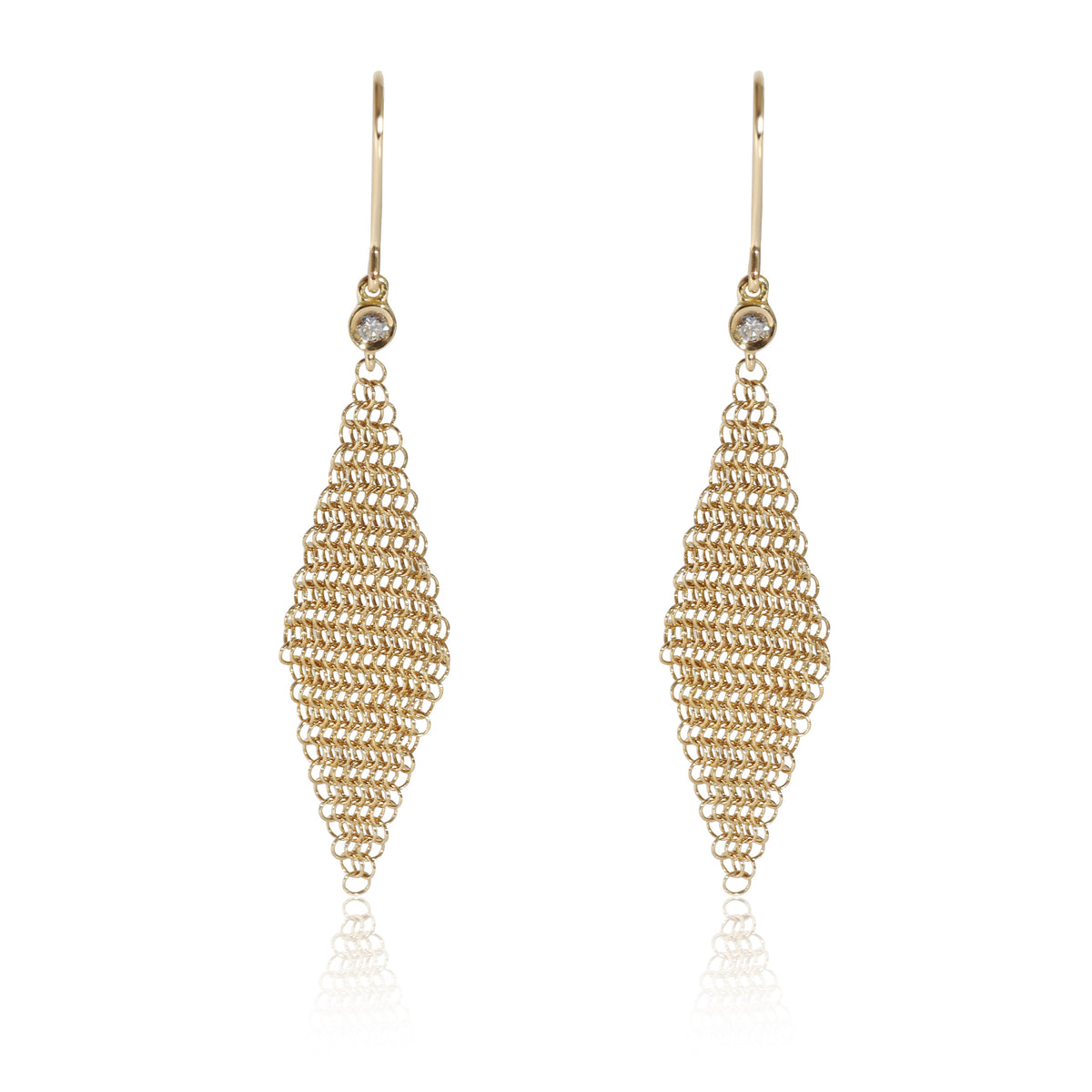 Tiffany & Co. Elsa Peretti Mesh Earring in 18k Yellow Gold 0.06 CTW