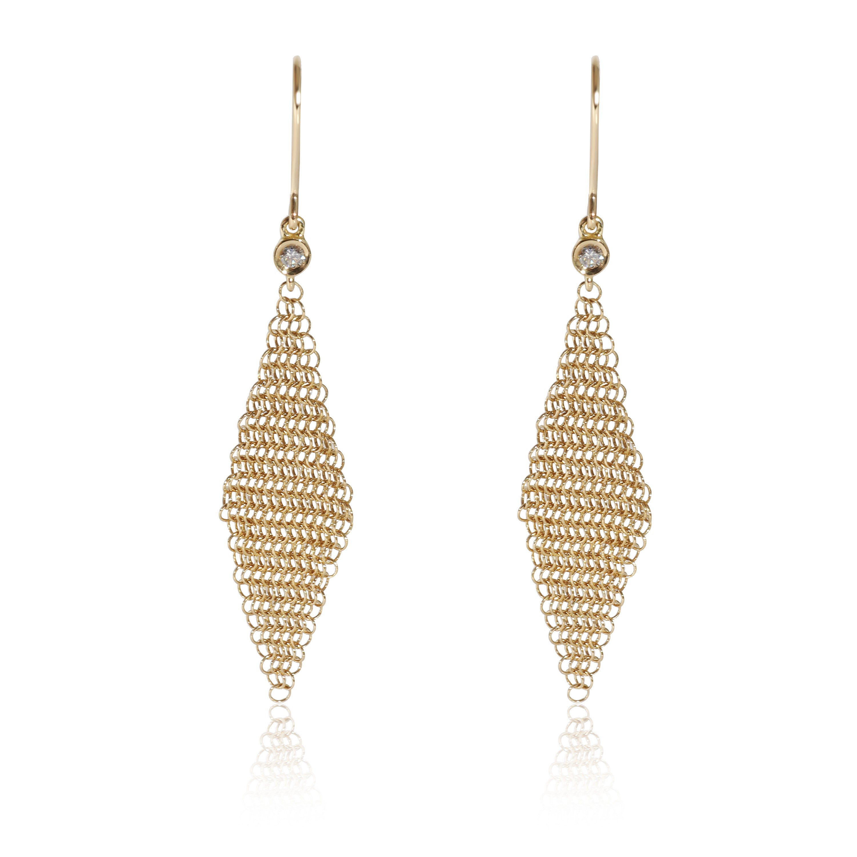 Tiffany gold clearance mesh earrings