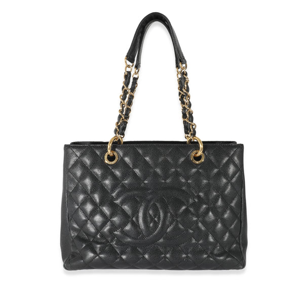 Chanel Black Quilted Caviar Grand Shopper Tote