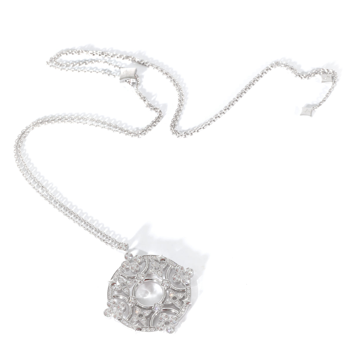 Louis Vuitton White Gold Diamond Heart Locket Necklace, Louis Vuitton  Accessories