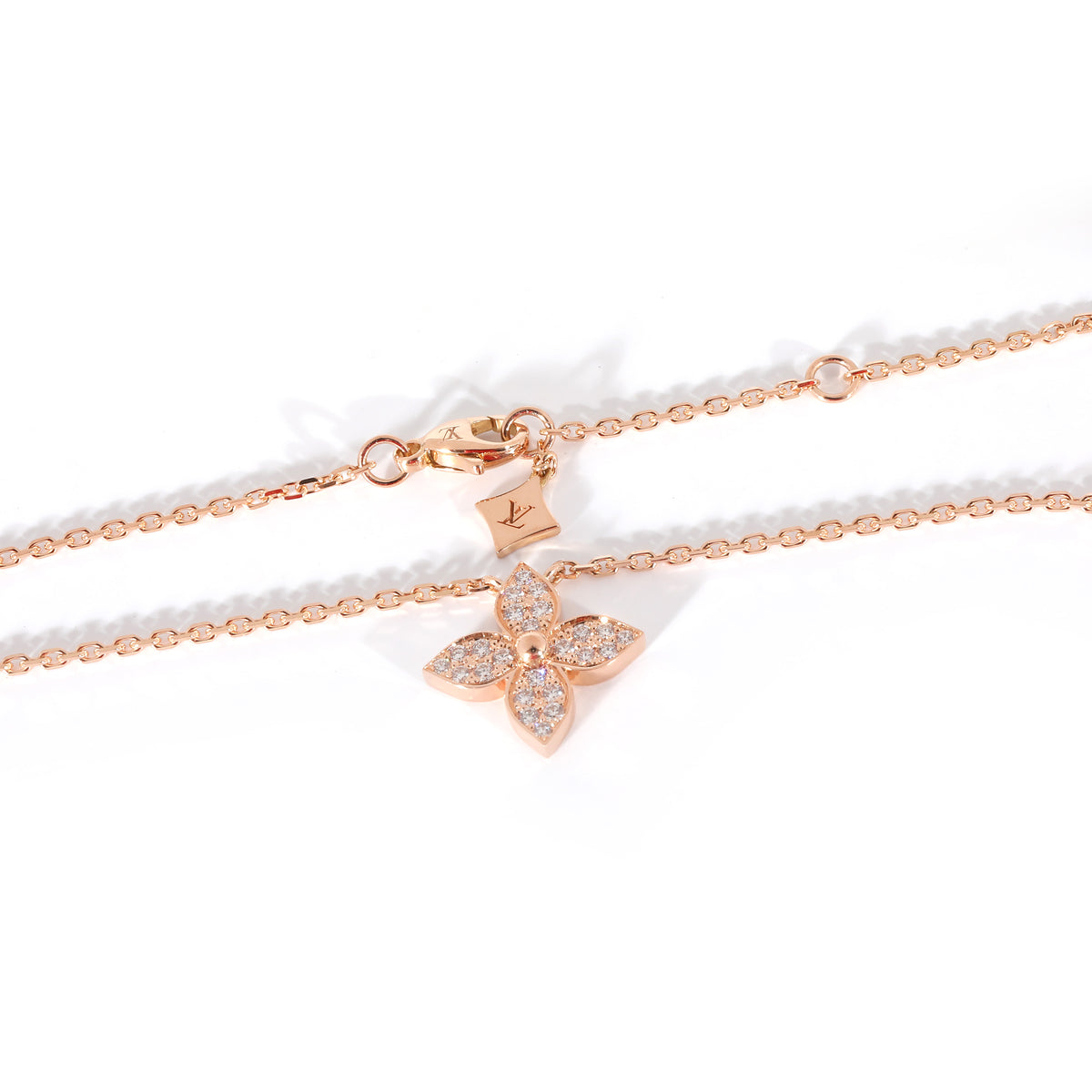 Louis Vuitton Idylle Blossom Diamond 18k Rose Gold Chain Necklace