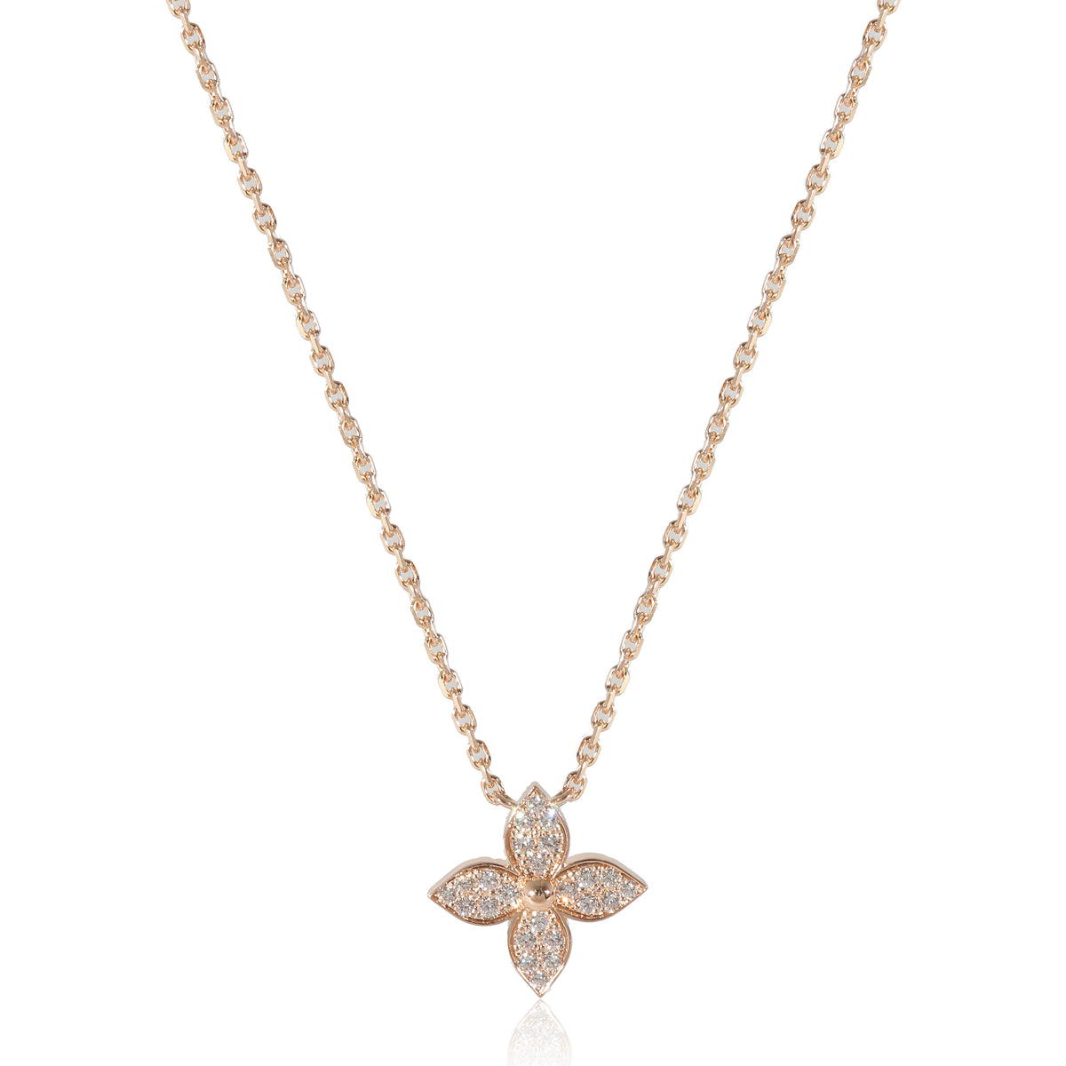 Shop Louis Vuitton Idylle blossom pendant, pink gold and diamond
