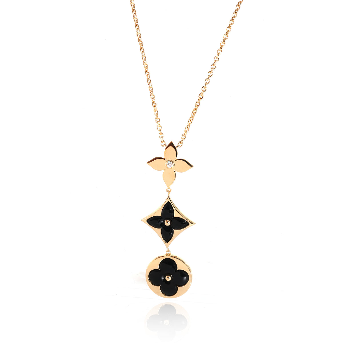 Louis Vuitton Color Blossom Necklace in 18K Yellow Gold 0.02 CTW