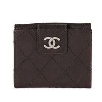 Chanel Brown Caviar Whipstitch Compact Wallet