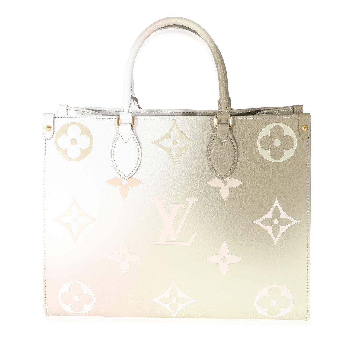 Louis Vuitton Sunset Khaki Monogram Coated Canvas OnTheGo MM Gold