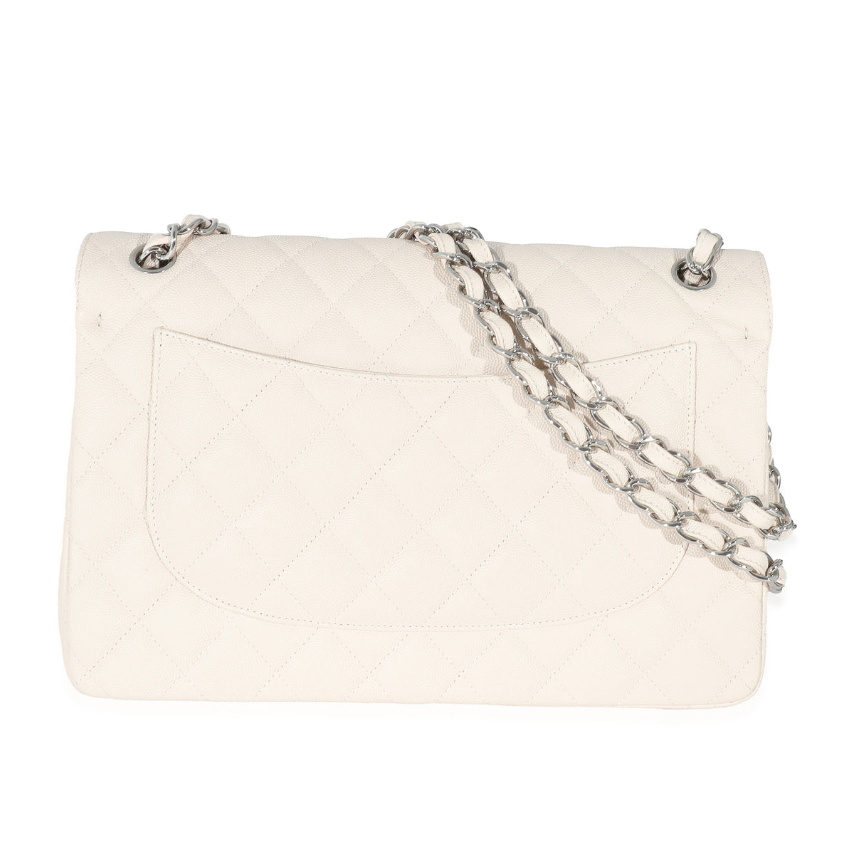 Chanel Cream Quilted Caviar Jumbo Classic Double Flap Bag, myGemma