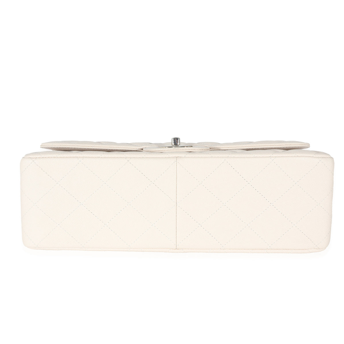 Cream White Quilted Caviar Jumbo Double Flap Bag Silver Hardware, 2017-2018