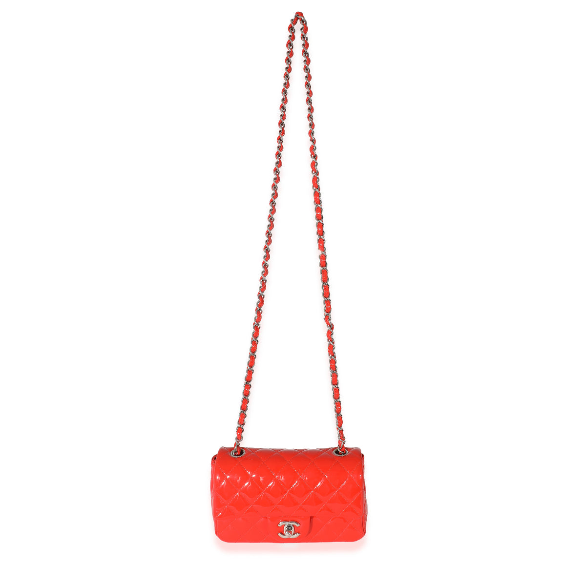 Chanel Red Quilted Patent Mini Rectangular Flap Bag, myGemma, IT