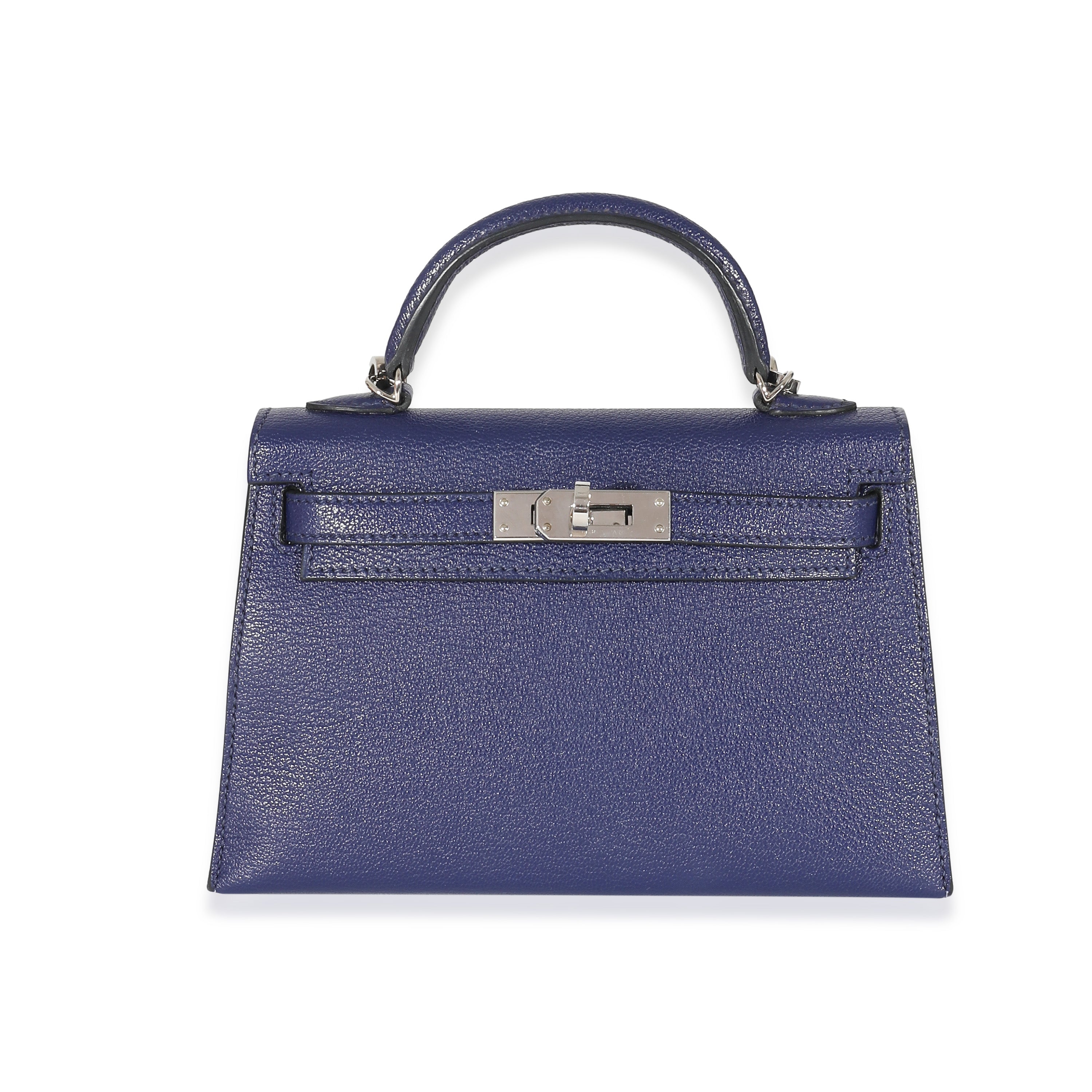 Hermès Mysore Chèvre Navy Bleu Encre Mini Kelly II 20 PHW