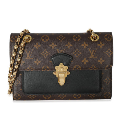 Louis Vuitton Black Taurillon Monogram Canvas Victoire Chain Bag