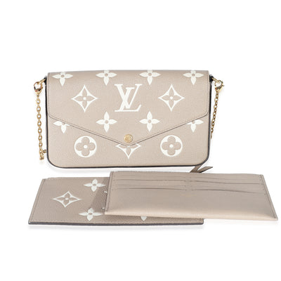 Louis Vuitton Tourterelle Creme Empreinte Giant Monogram Félicie Pochette