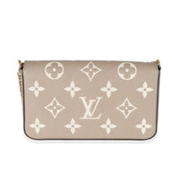 Louis Vuitton Tourterelle Creme Empreinte Giant Monogram Félicie Pochette