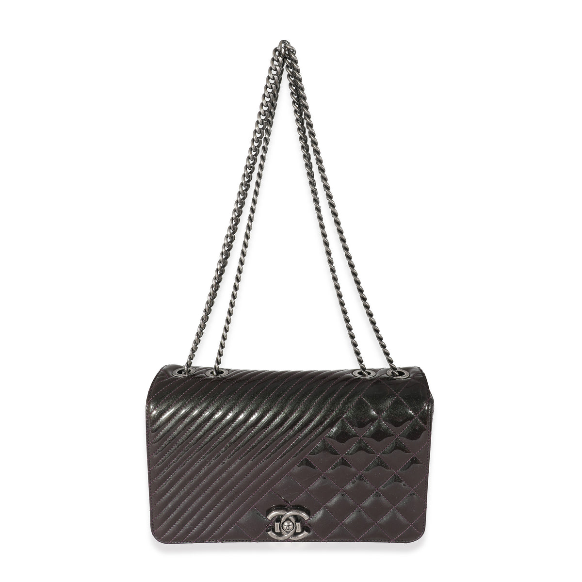 Chanel Burgundy Patent Medium Coco Boy Flap Bag