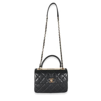 Chanel Black Quilted Lambskin Medium Trendy Top Handle Flap Bag