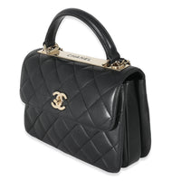 Chanel Black Quilted Lambskin Medium Trendy Top Handle Flap Bag