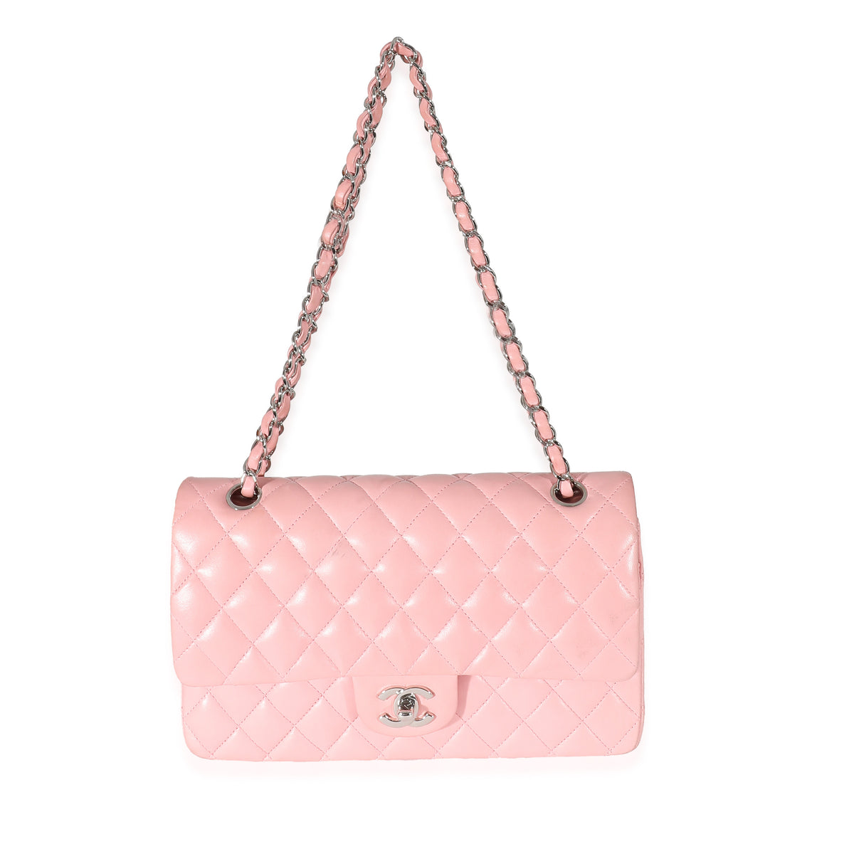 Chanel Classic Medium Double Flap, Pink Lambskin Leather, Gold Hardware,  New in Box - Julia Rose Boston
