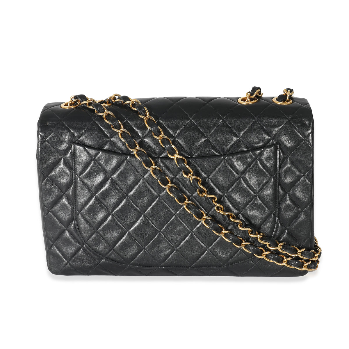 Chanel Vintage Black Quilted Lambskin XL Single Flap Bag myGemma