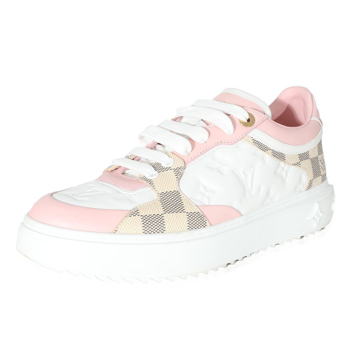 Louis Vuitton Monogram Embossed Damier Time Out Womens Sneakers