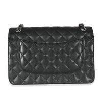 Chanel Black Quilted Caviar Jumbo Double Flap Bag