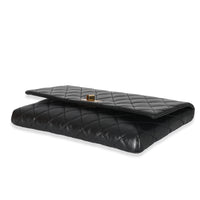 Chanel Black Leather Reissue Fold Over Clutch